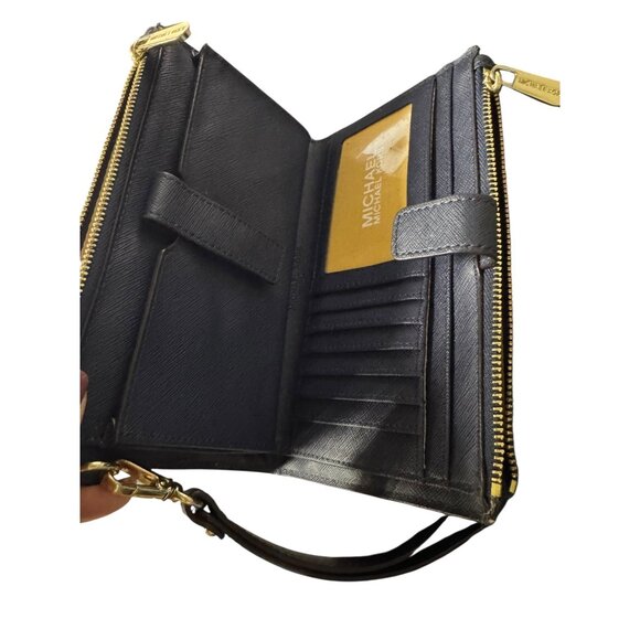 Michael Kors NWT Black Saffiano Leather Wristlet Wallet With Card Slots & ID Win - Picture 4 of 4